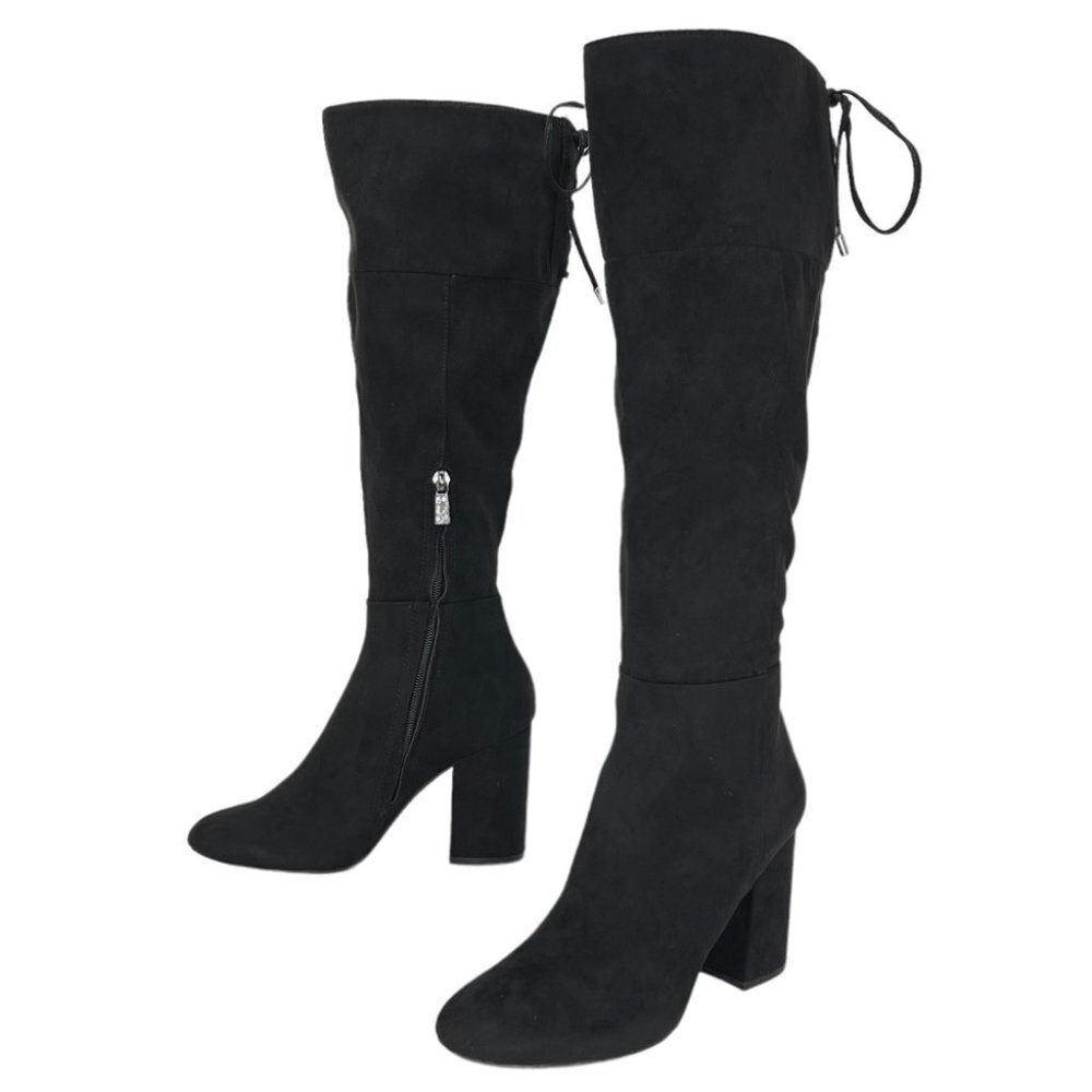 Kenneth Cole Reaction Corie Lace Microsuede Knee High Womens Size 10M - Picture 8 of 10